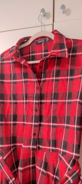 Сукня рубашка в клітинку boohoo