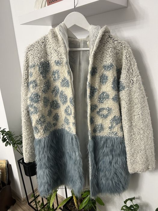 Futerko L ciepłe niebiesko białe