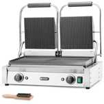kontakt grill kontaktowy ryflowany podwójny 3600w - hendi 263709
