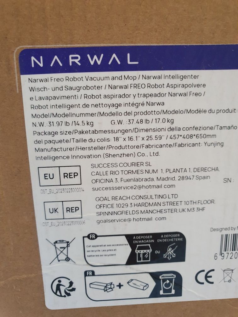 Robot sprzątający NARWAL Freo biały