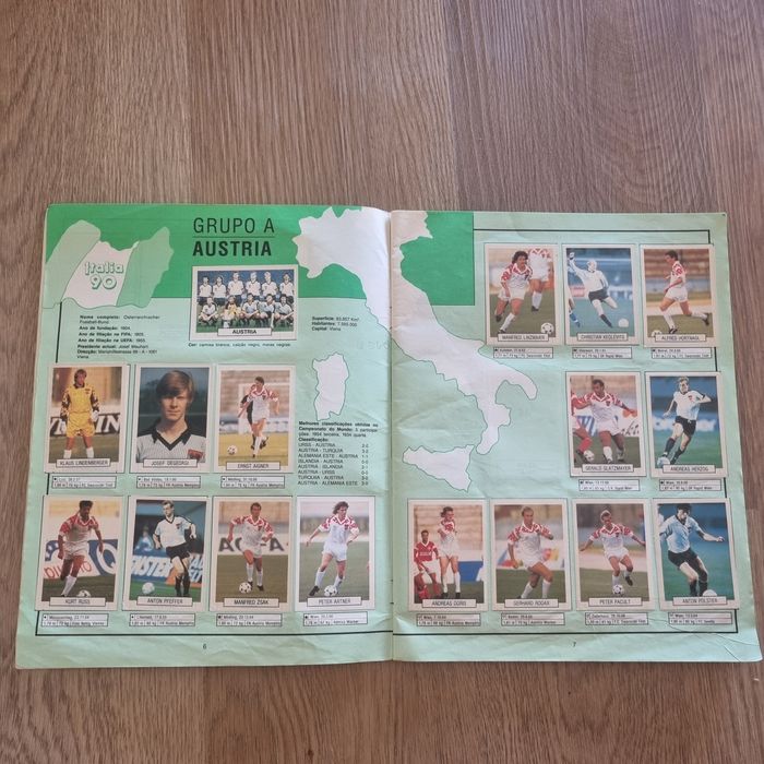 Caderneta Panini Futebol Italia 90 completa