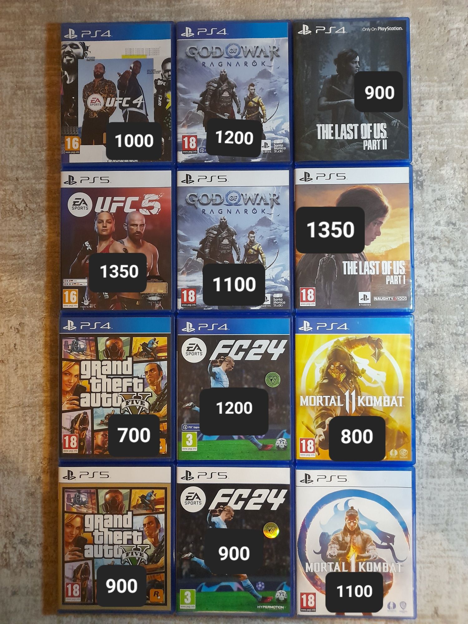Оригінальні диски на ps5 ps4 (ціна за весь комплект)