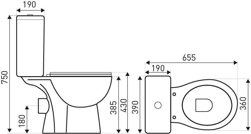 WC kompakt stojący biały deska wln odpływ poziomy miska bezkołnierzowa