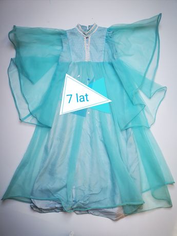 7 lat suknia ELSA frozen Królewna księżniczka lodowa długa bal przebra