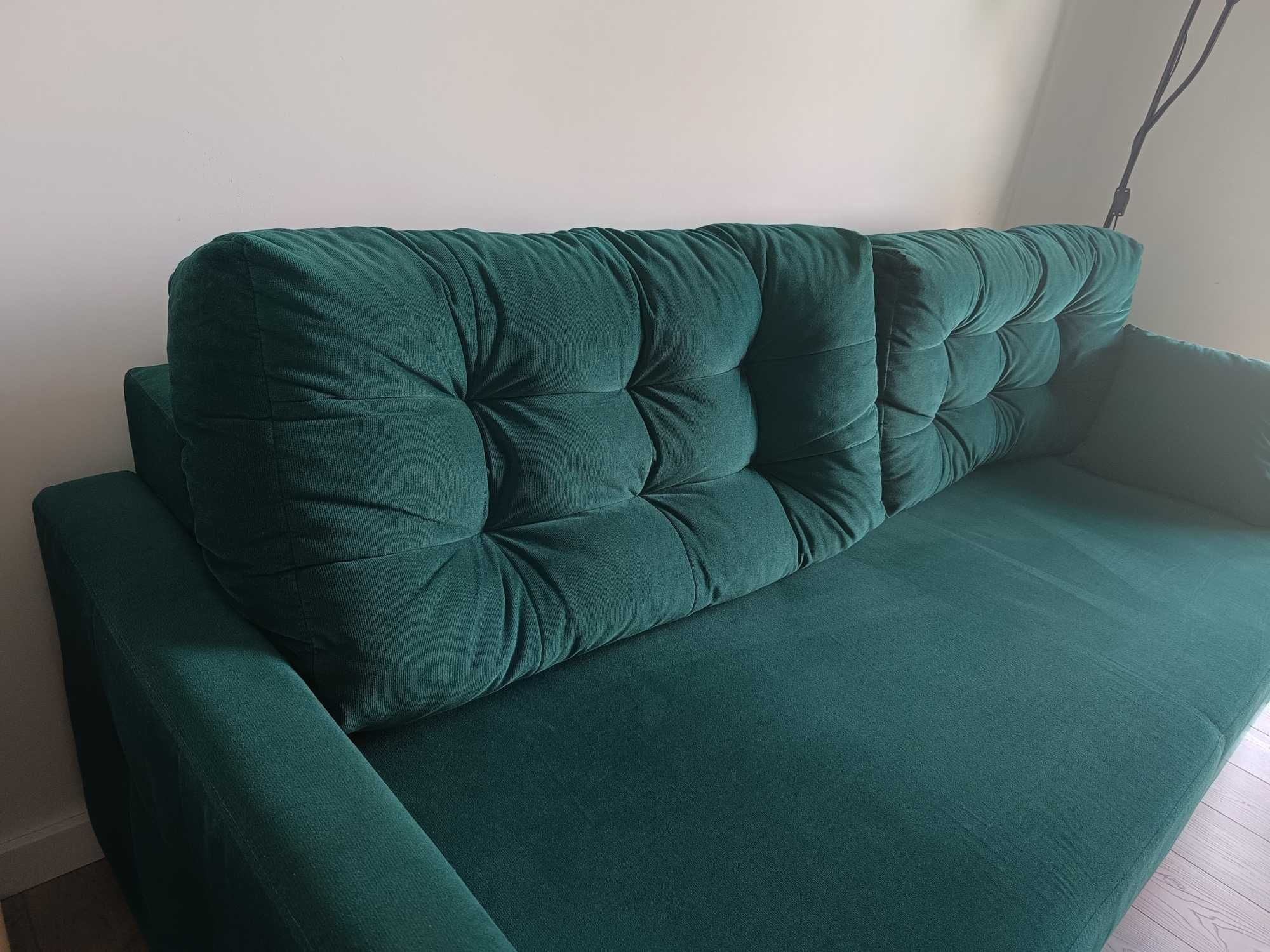 Sofa rozkładana butelkowa zieleń