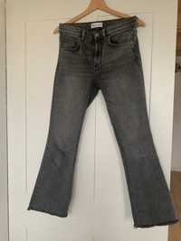 Spodnie jeansowe Zara r.36 S szare dzwony flare