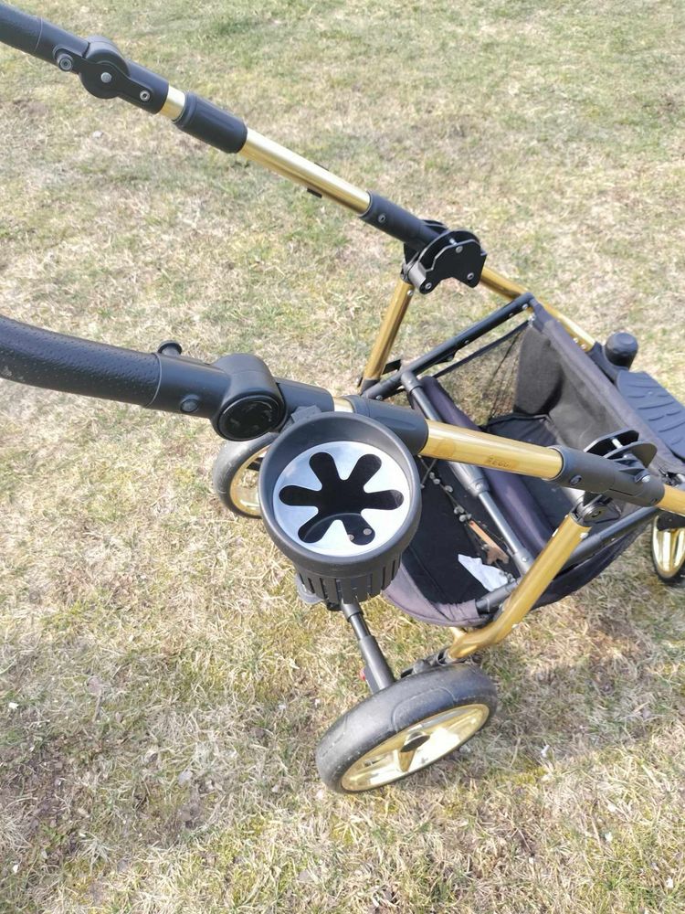 Wózek 2w1 Adamex Reggio Y85 czarno - złoty
