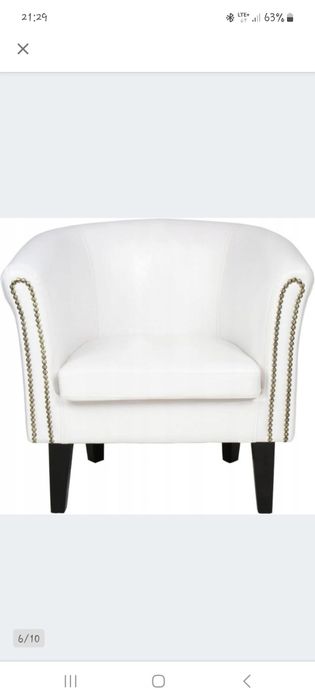 Fotel bialy z dostawka