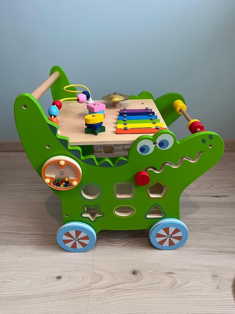 VIGA Drewniany Pchacz Edukacyjny Krokodylek 12w1