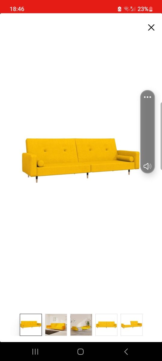 Sofá-cama de 2 lugares com apoio de pés veludo amare