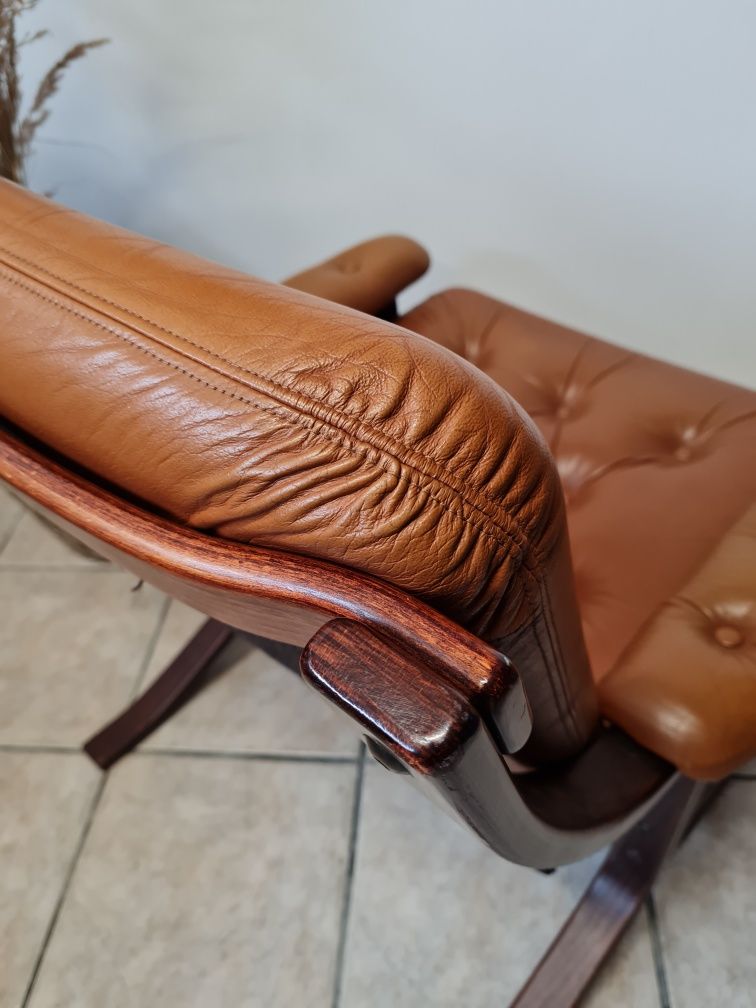 Fotel skórzany EKORNES,Norwegia lata 70,Mid-Century