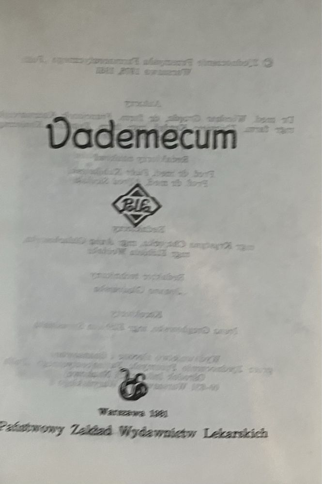 VADEMECUM. Skorowidz alfabetyczny leków "Polfa"