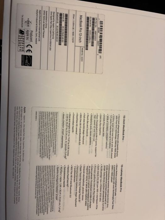 MacBook Pro, 2020, 16GB RAM, 512 GB SSD