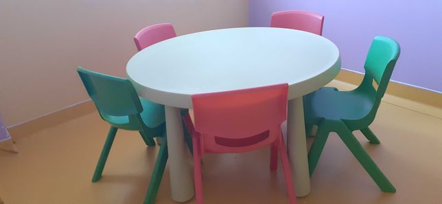 Conjunto mesa e cadeiras escolares