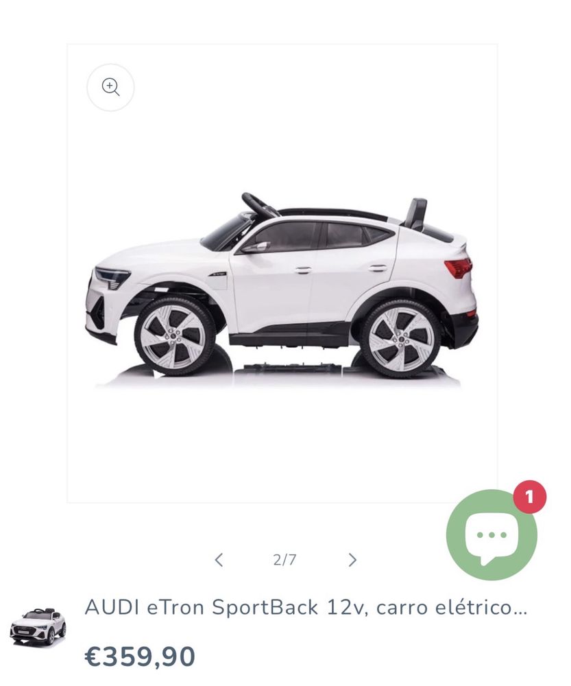AUDI eTron SportBack 12v, carro elétrico para crianças