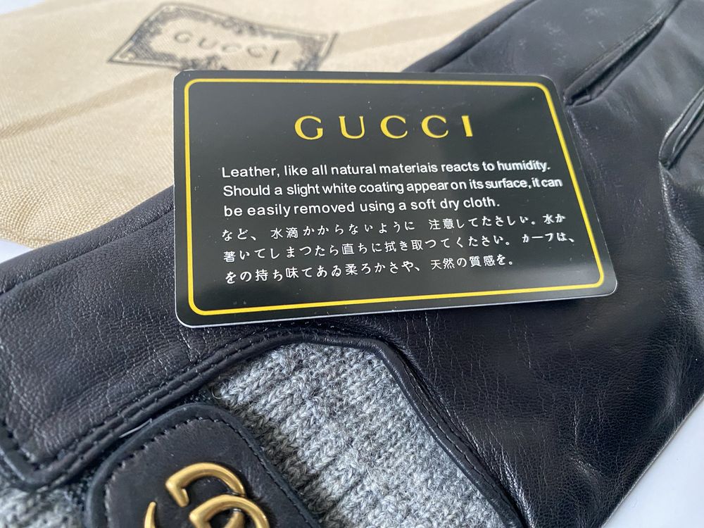 Rękawiczki skórzane damskie Gucci