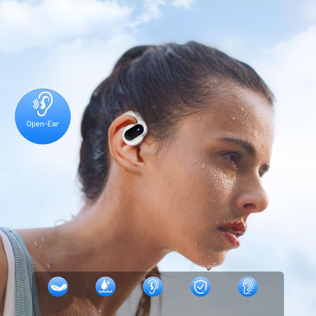 Słuchawki bezprzewodowe douszne Bluetooth wodoodporne z etui ładującym