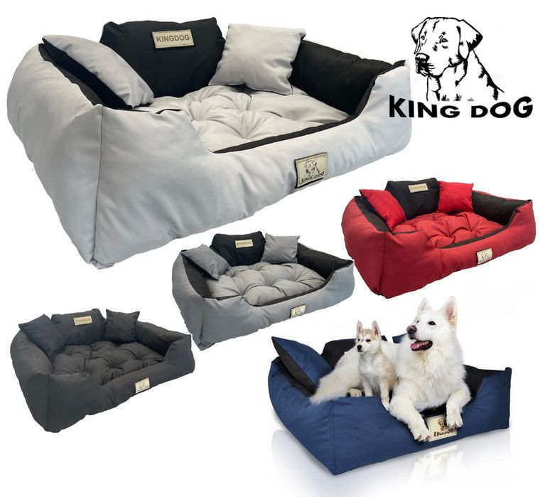 legowisko dla psa 115x95 cm personalizowane wodoodporne jasnoszare