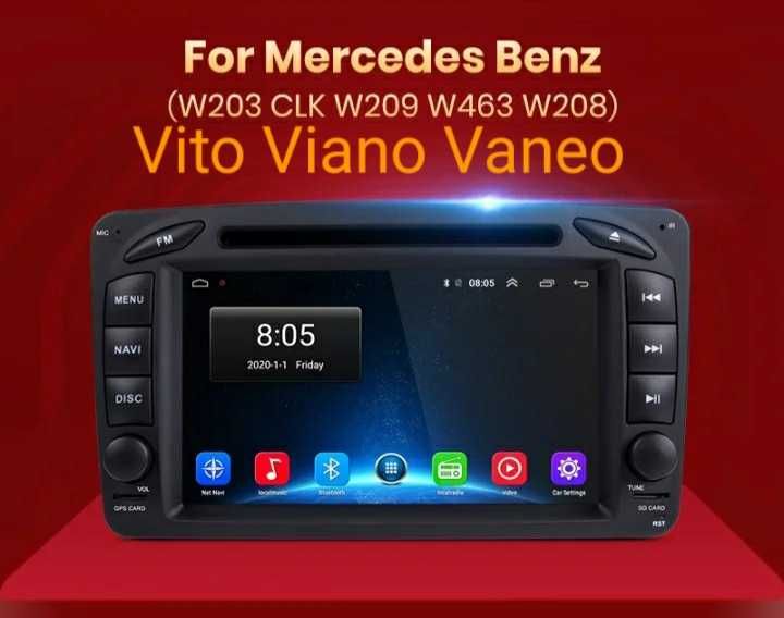 Auto Rádio Android Para Mercedes Benz W203 W209 W208 W463 Vito Viano