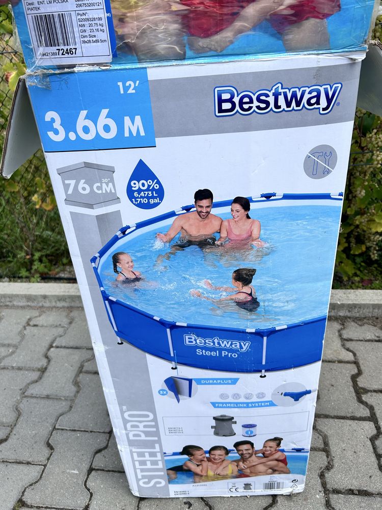 Basen bestway steel pro 3,66m z pompka.