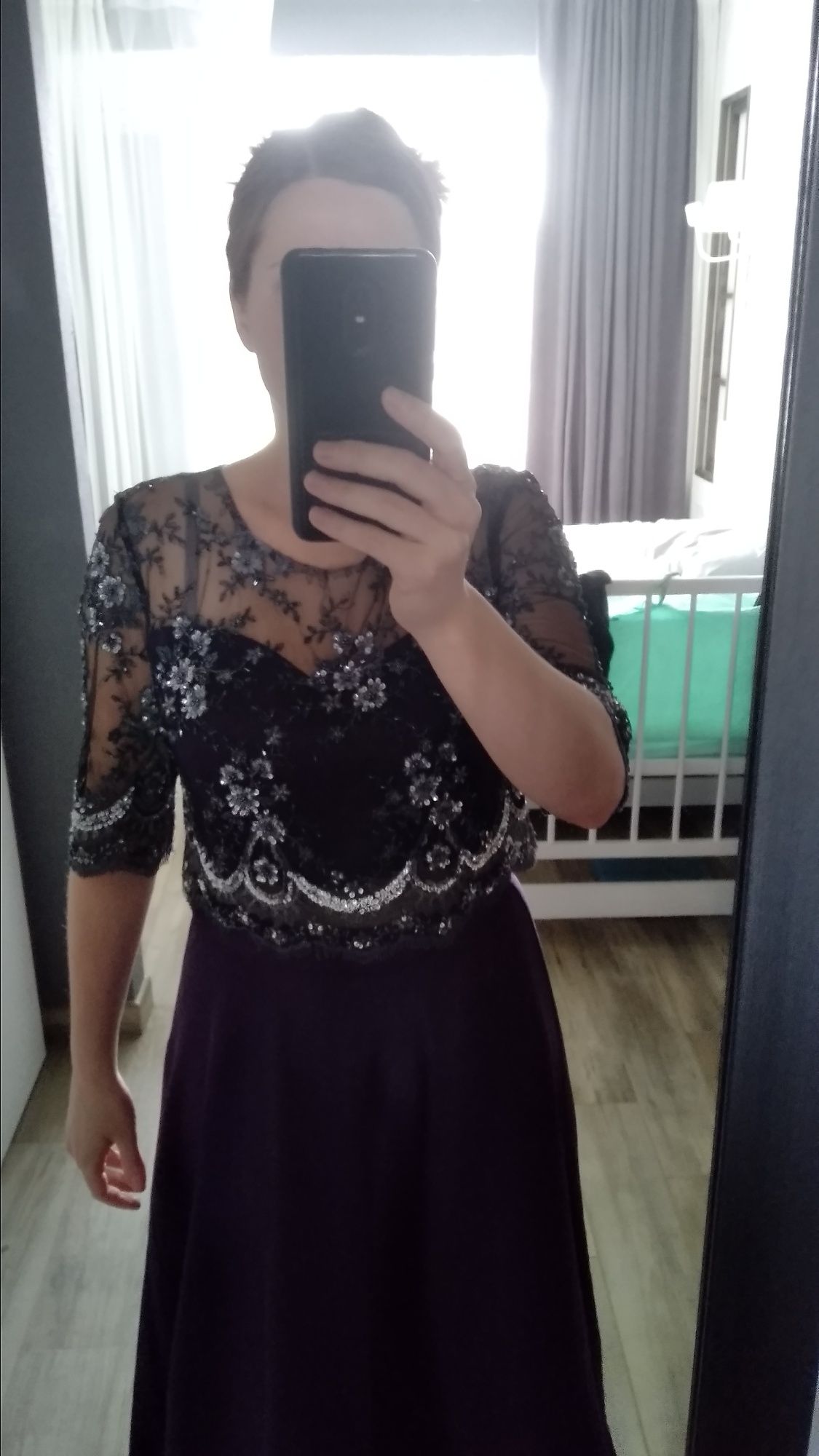 Фіолетова довга сукня, плаття, платье в пол Seam, р. М, L