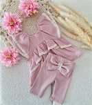 Nikol Kids Fashion komplet zestaw tunika muślinowa+kolarki kokarda 128