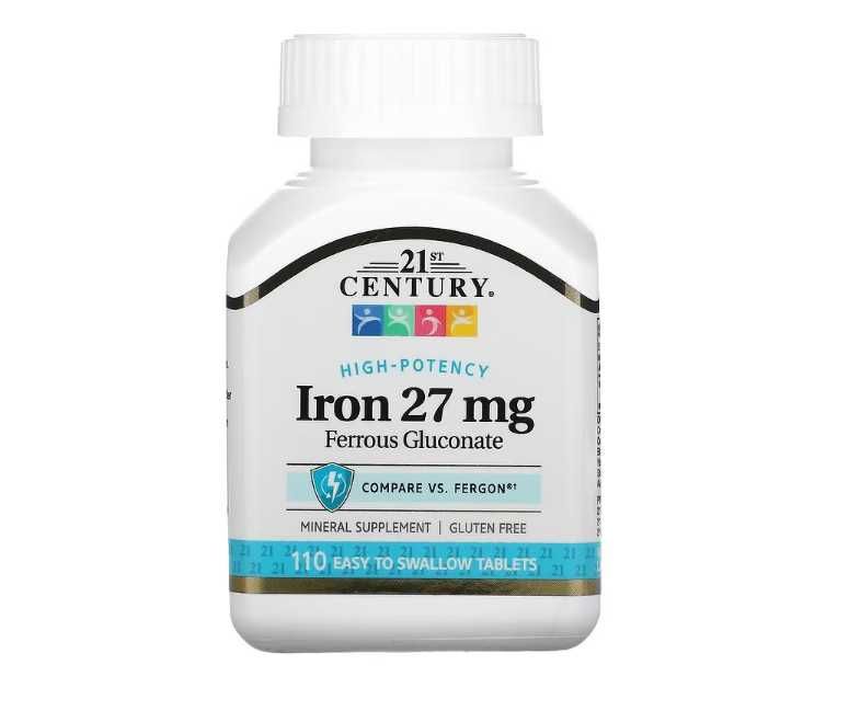 21st Century, High-Potency Iron, 27 mg, 110 Tablets (CEN-22690)