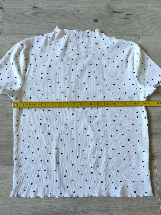Sinsay koszulka bluzka t-shirt biała kropki  rozmiar L dziecięce 10-12