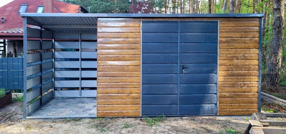 Schowek Domek ogrodowy 4x2 Wiata 1,5m Drewnopodobny ID554