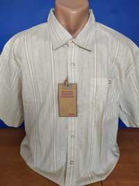 Новая! Мужская рубашка летняя короткий рукав Льняная костюмы.