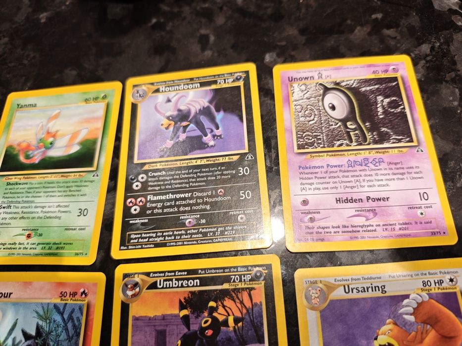 Karty rare neo Discovery pokemon rzadkie umbreon