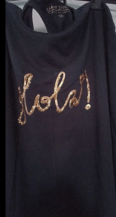 Tunika sukienka z aplikacją z cekinów. Śliczna Plus Size