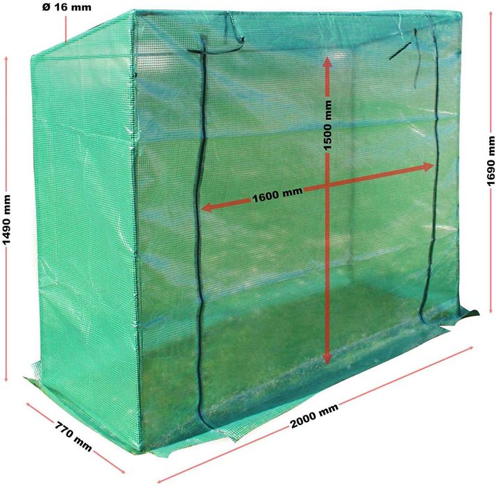 TUNEL OGRODOWY FOLIOWY szklarnia 2x0,8m pomidory