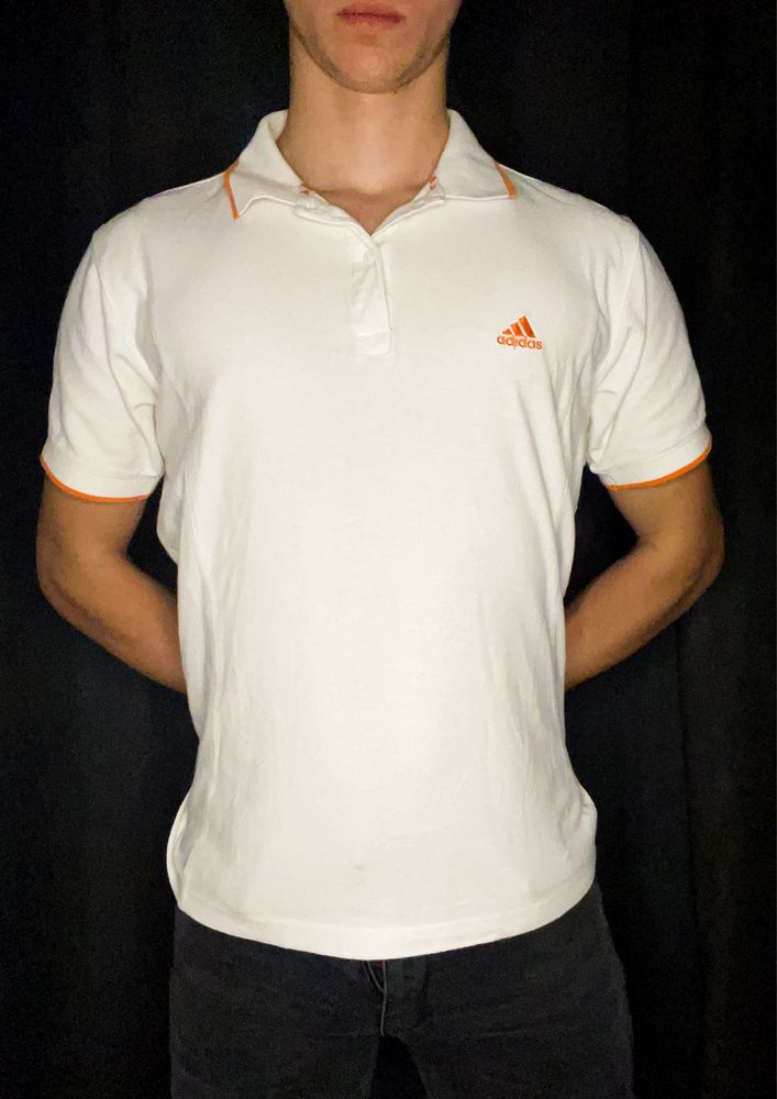 T-shirt Polo, Biała «Adidas» Koszulka Męska / L