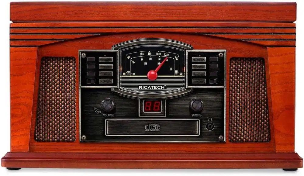 Gramofon Wieża Muzyczne Centrum 5w1 Retro RICATECH RMC200 CD MP3 FM/AM