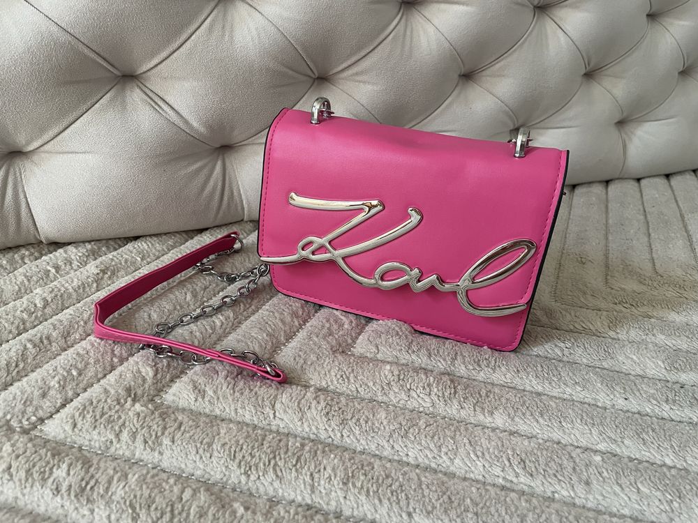 Okazja! Piękna torebka Karl Lagerfeld wiosenna zielona, różowa modna