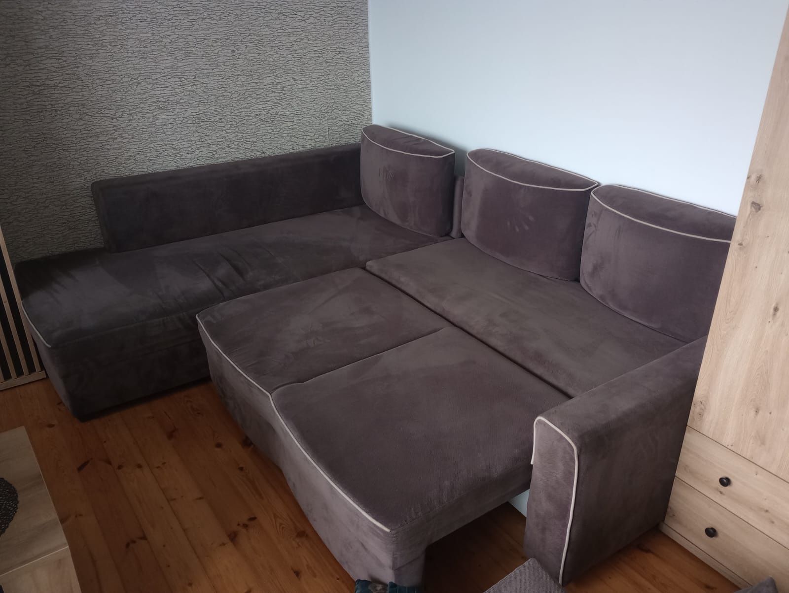 Narożnik duża kanapa rozkładana salon