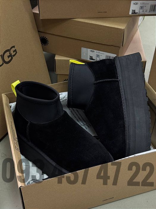 Жіночі UGG на Платформі CLASSIC MINI DIPPER Black Ugg
