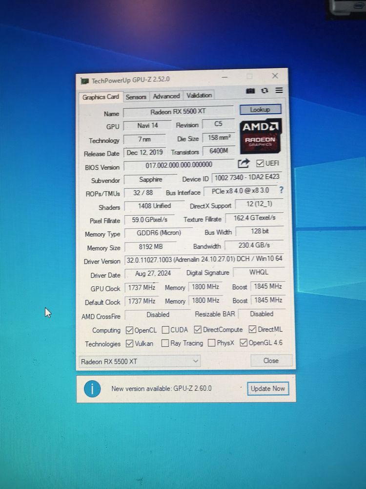 ПК:RX 5500XT 8 GB/i5-6600K/16 GB Ram/HDD 1 TB/SSD 128