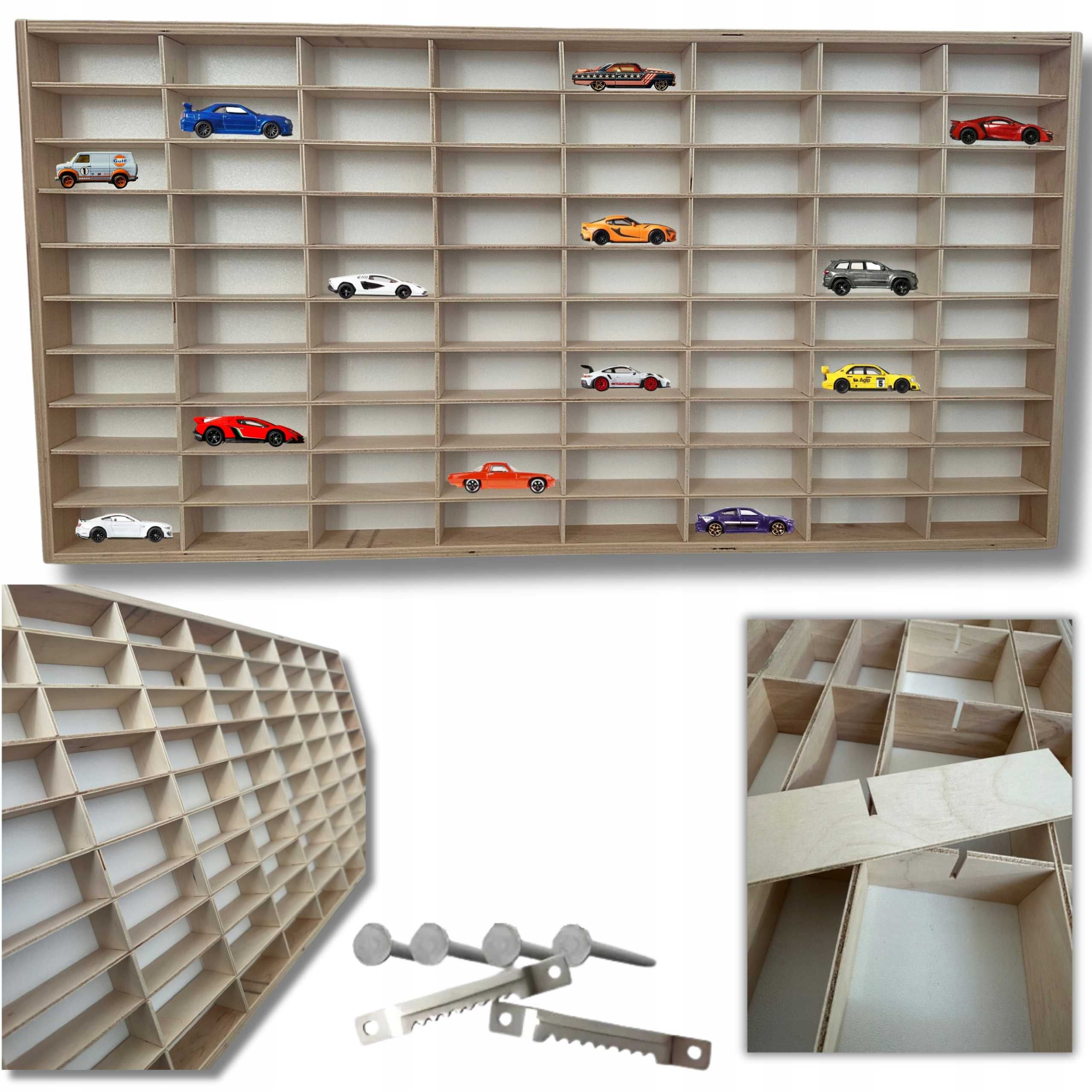 Półka na samochodziki autka resoraki Hot Wheels organizer 80 miejsc