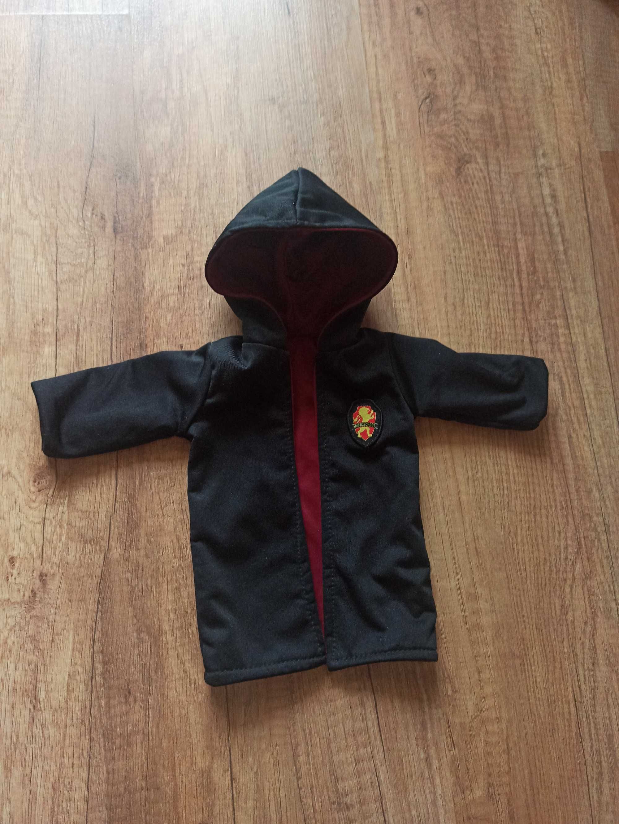 Płaszczyk dla lalki Harry Potter Hogwart z kapturem ubranko dla lalki