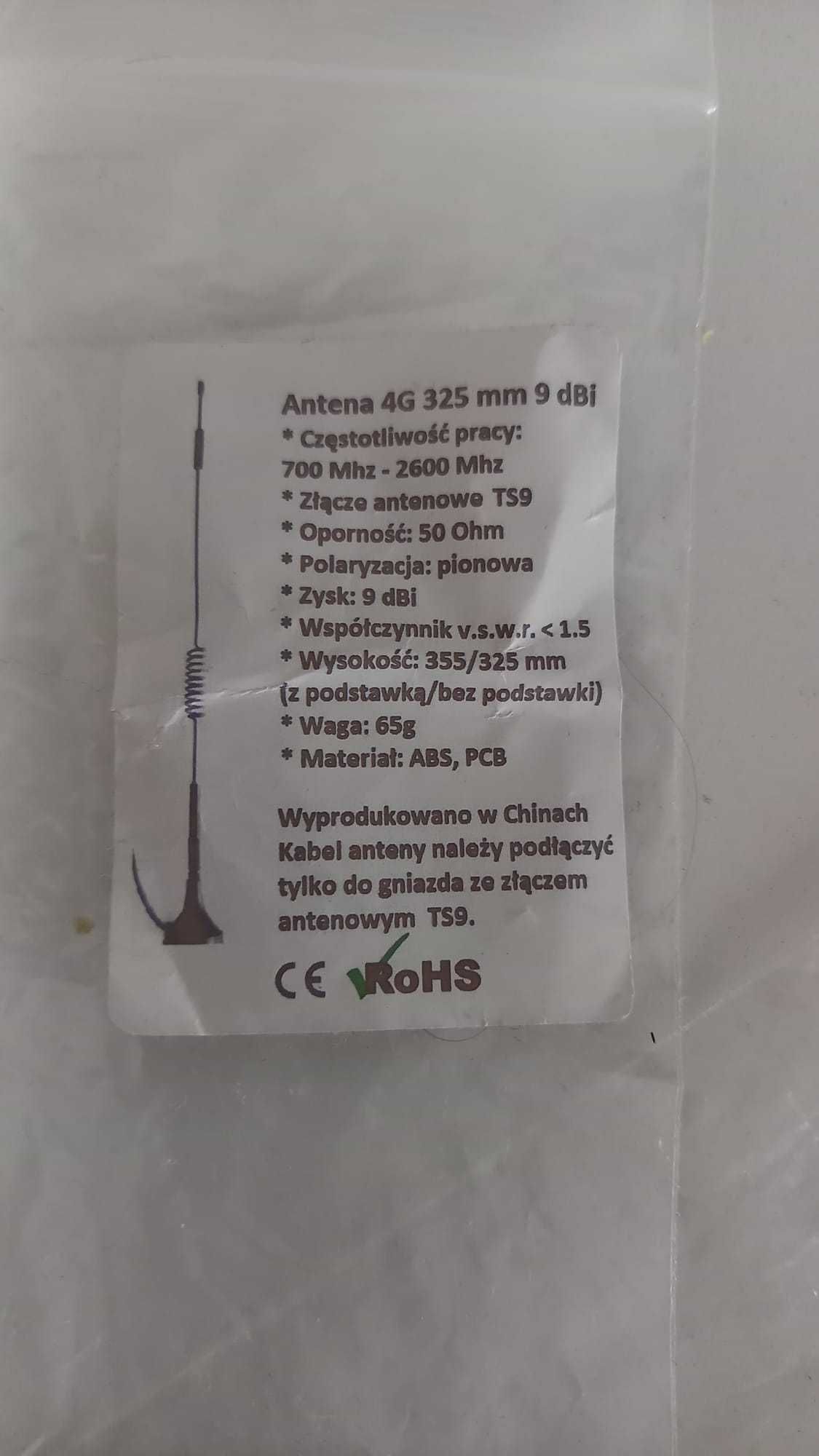 Antena 4G LTE TS9  325mm 9 dBi  700 - 2600 Mhz