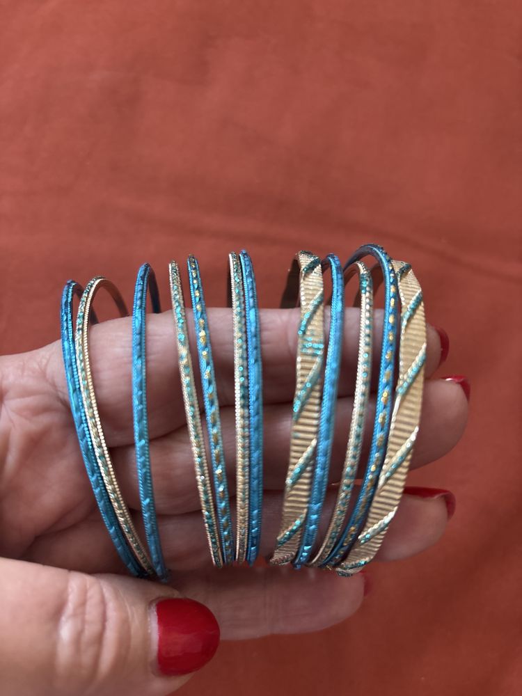 Zestaw metalowych bransoletek vintage PRL