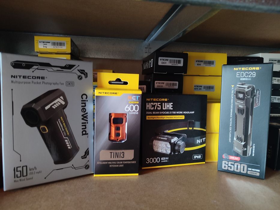 Ліхтарі Nitecore EDC29,EDC27,HC65,TINI,EDC31,EDC37,SLB06,BP23,GEN3,NB