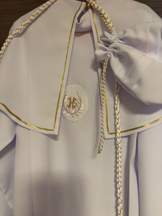 Alba komunijna z dodatkami dla dziewczynki 140 cm