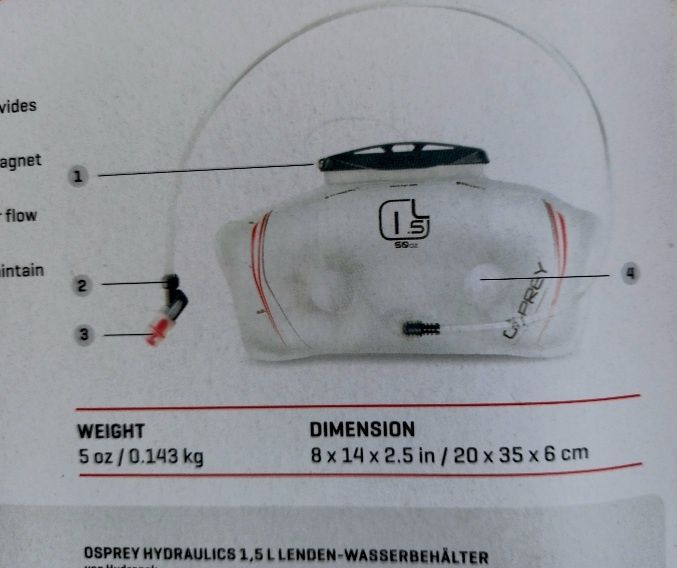 Питна система Osprey Hydraulics Lumbar 1.5 л (оспрей, гідрапак)