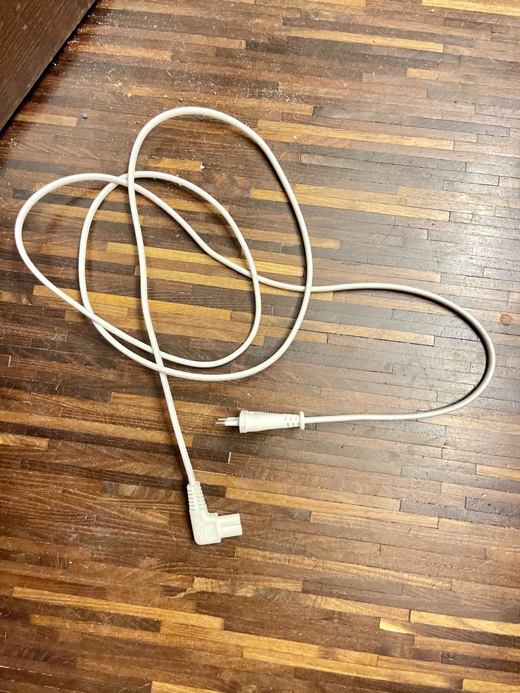 1.9m IKEA SYMFONISK kabel zasilający tkanina biały koniczynka zagiety