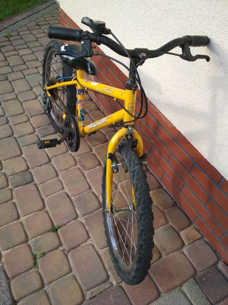 Rower z przerzutkami dziecięcy górski Magnum MTB Koła 20x1,75