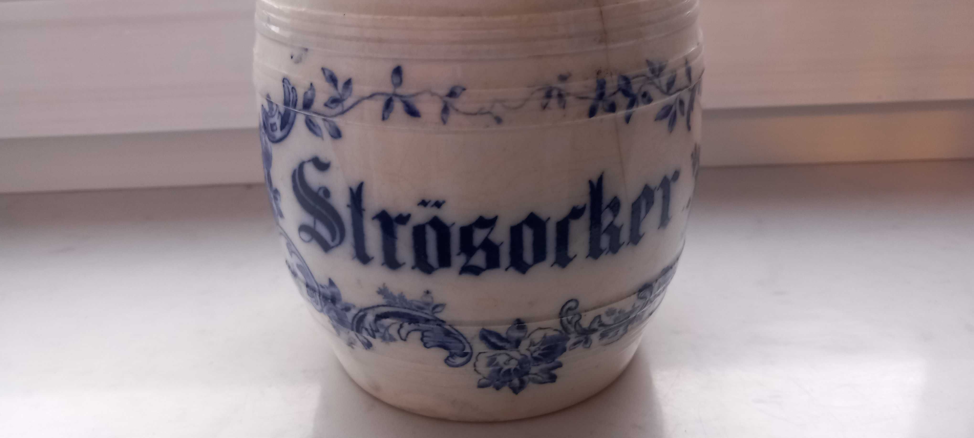 Przedwojenny sygnowany pojemnik na cukier.