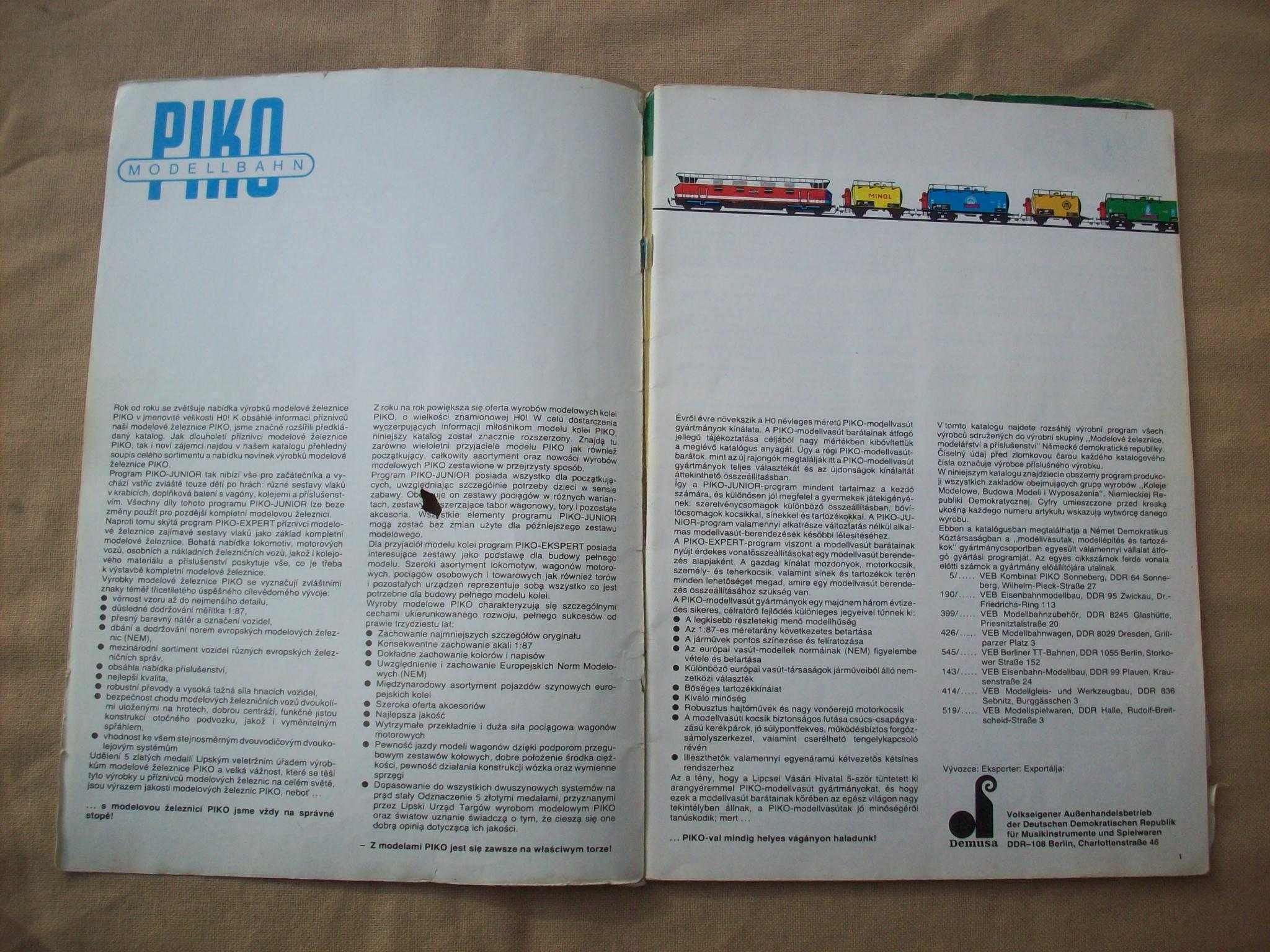 PIKO HO Modellbahn katalog, stary, używany, podniszczony.